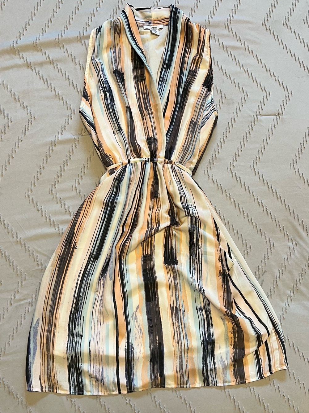 Bar III Abstract Print Sleeveless Midi Dress Size S Pockets